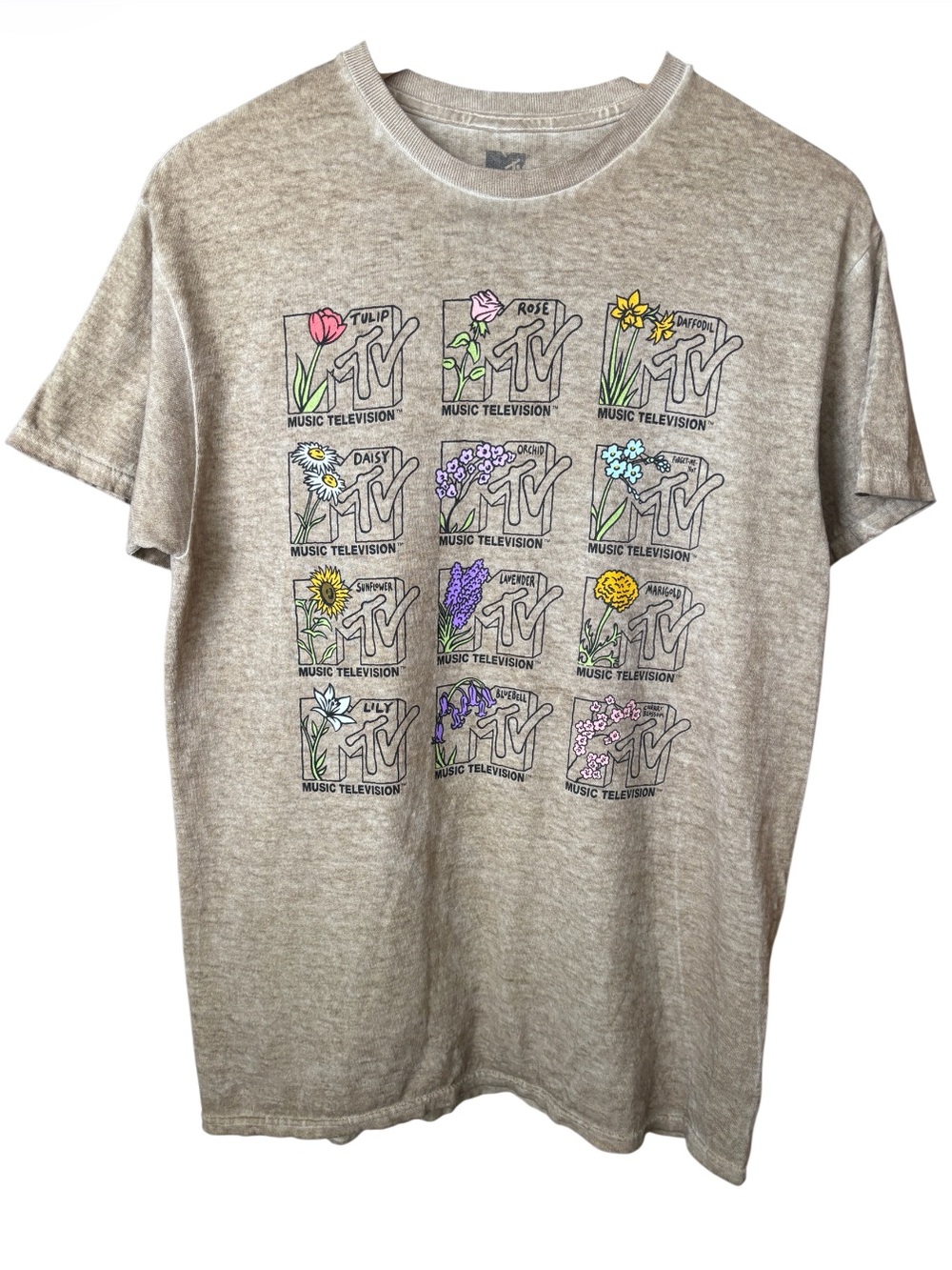MTV Floral Graphic Tee | Y2K Aesthetic | Cottagecore Flowers | 100% Cotton | M - Picture 3 of 6